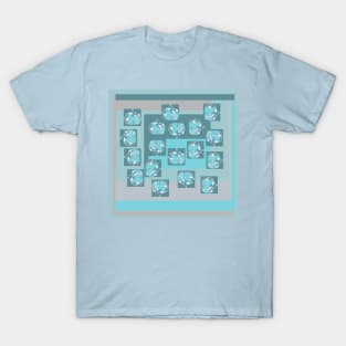 Lil bitty blue trees in fabric collage T-Shirt